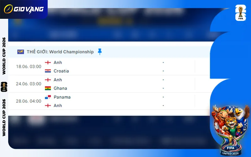 Lịch Thi Đấu Đội Tuyển Anh Tại World Cup 2026